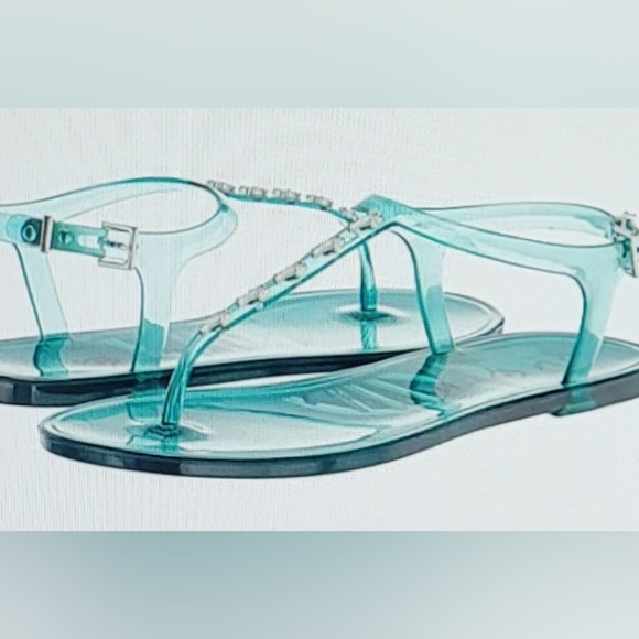 NIB KATY PERRY SEAHORSE MERMAID GEL SANDAL SIZE 11 OCEAN BLUE - Picture 5 of 11